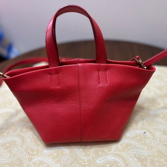 Mansur Gavriel Red Pebbled Leather Tote - Picture 2 of 10